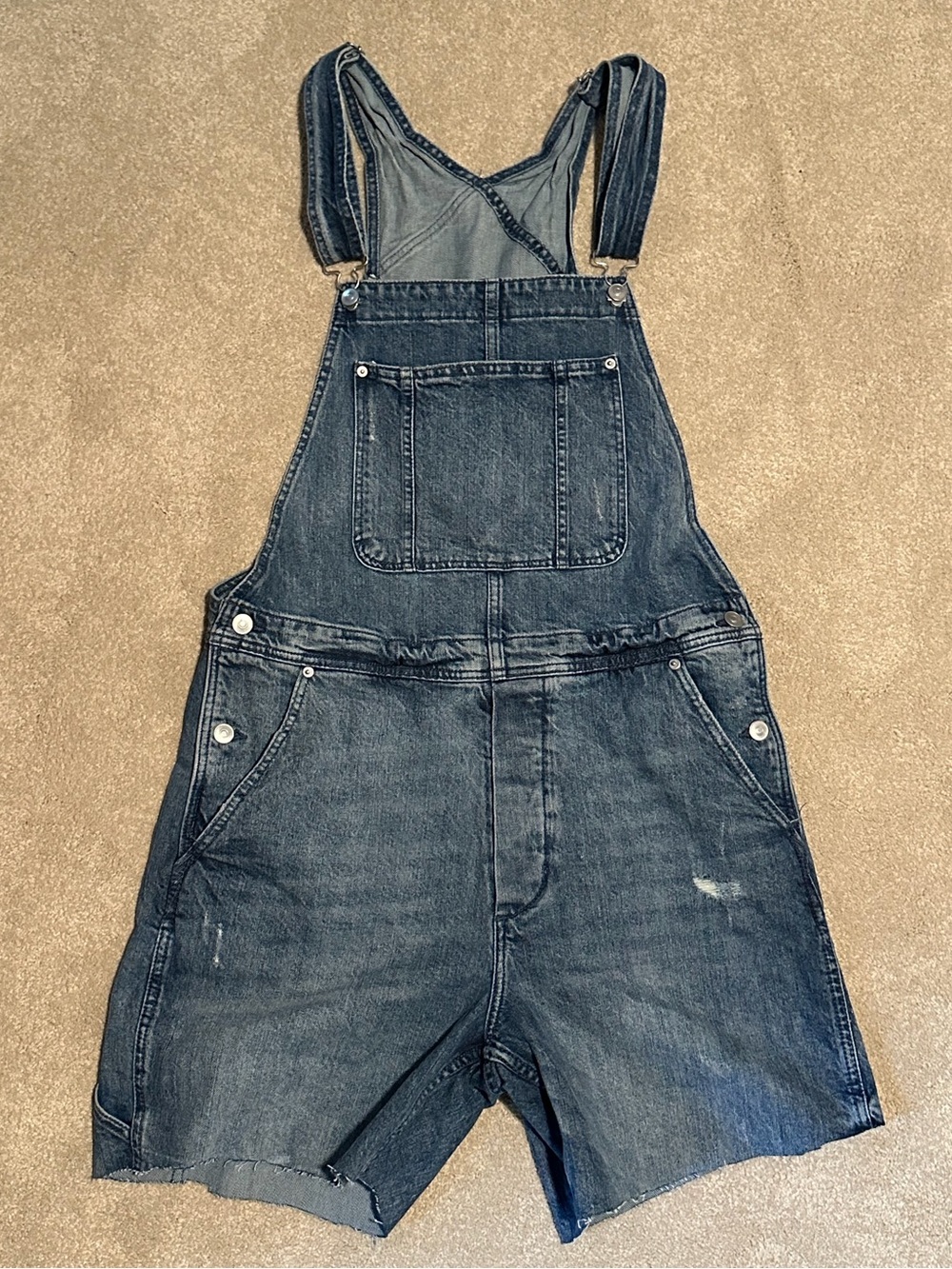 Cutoff Denim Overalls Jean Shorts